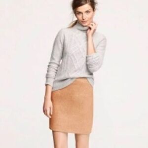 J. Crew | Women's Camel Colored Wool Blend Back Zip Lined Mini Pencil Skirt 12